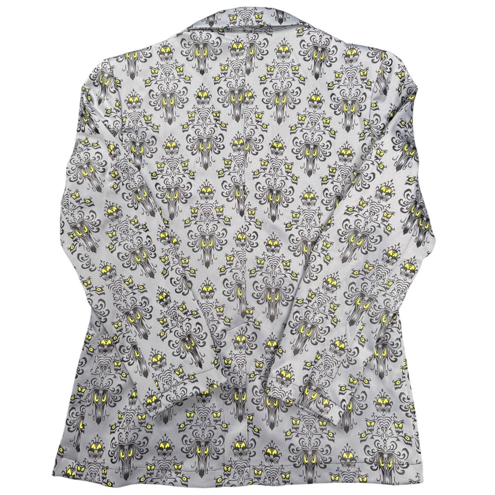 Disney Haunted Mansion Damask Pattern Blazer Jacket Glow in the Dark‎ S/M NWT - Picture 2 of 7